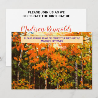 Aspen Glow Birthday Orange, Yellow, Green & Blue Invitation