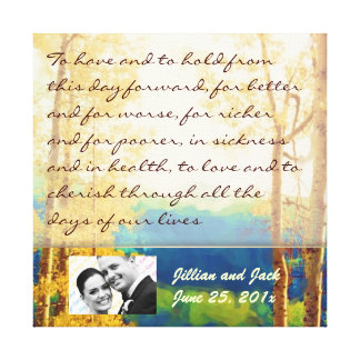 Aspen Glow WEDDING Vows Display Canvas Print