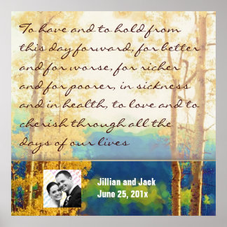 Aspen Glow WEDDING Vows Display Poster