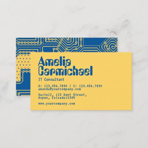 Aspen Gold and Princess Blue Geek Technology Business Card