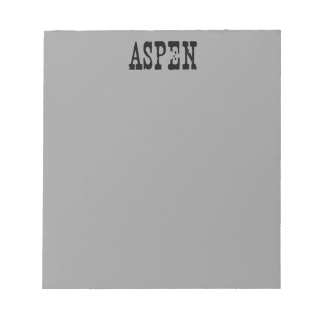 Aspen Grey Notepad (Front)