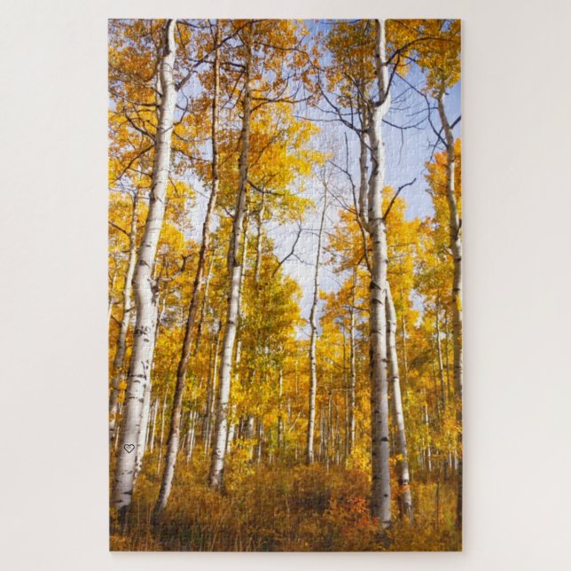Aspen Groove Yellow Fall Leaves Jigsaw Puzzle (Vertical)