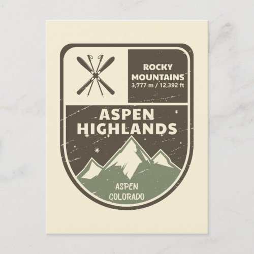 Aspen Highlands Aspen Rocky Mountains Colorado Postcard