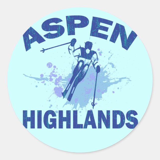 ASPEN HIGHLANDS CLASSIC ROUND STICKER (Front)