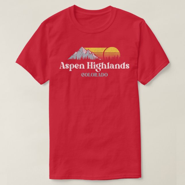 Aspen Highlands,COLORADO,Ski Snowboard Hiking  T-Shirt (Design Front)