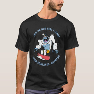 Aspen Highlands Colorado Yeti Snowboarding Vacatio T-Shirt