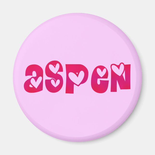 Aspen in Hearts Magnet (Front)