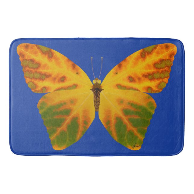 Aspen Leaf Butterfly 1 Bath Mat (Front)