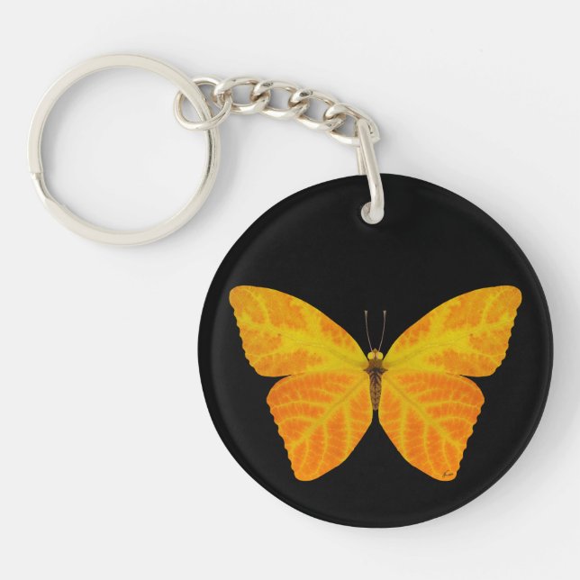 Aspen Leaf Butterfly 3 Keychain (Front)