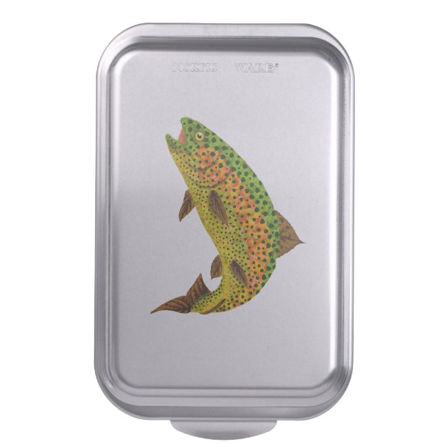 Aspen Leaf Rainbow Trout 1 Cake Pan (Front Vertical)