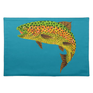 Aspen Leaf Rainbow Trout 1 Cloth Placemat