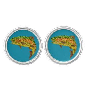 Aspen Leaf Rainbow Trout 1 Cufflinks