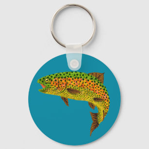 Aspen Leaf Rainbow Trout 1 Keychain