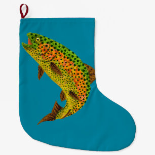 Aspen Leaf Rainbow Trout 1 Large Christmas Stocking