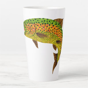 Aspen Leaf Rainbow Trout 1 Latte Mug