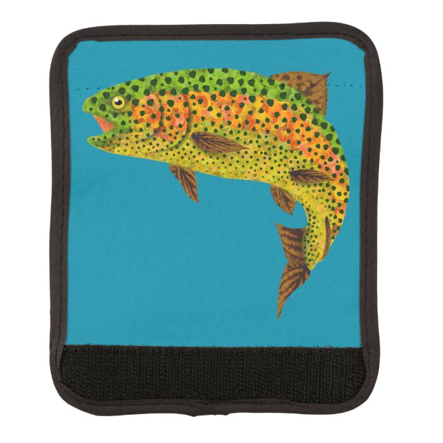Aspen Leaf Rainbow Trout 1 Luggage Handle Wrap (Front)