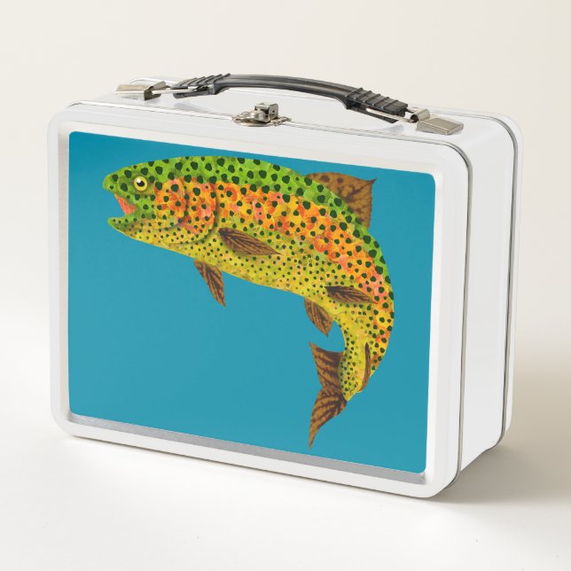 Aspen Leaf Rainbow Trout 1 Metal Lunch Box (Front)