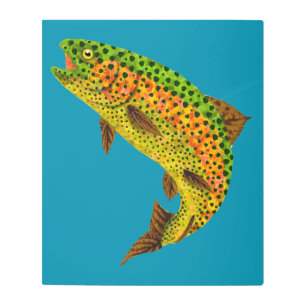 Aspen Leaf Rainbow Trout 1 Metal Print