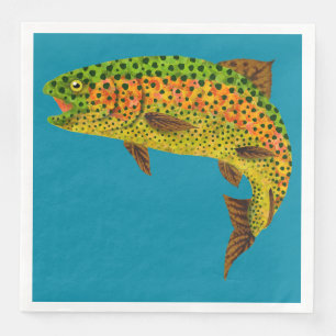 Aspen Leaf Rainbow Trout 1 Paper Dinner Napkins