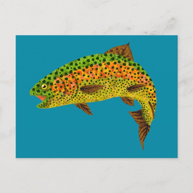 Aspen Leaf Rainbow Trout 1 Postcard (Front)
