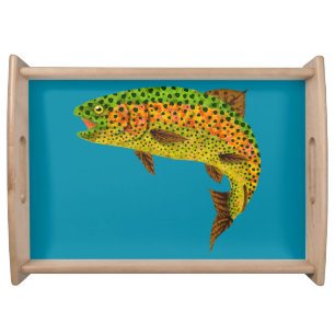 Aspen Leaf Rainbow Trout 1 Serving Tray