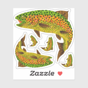 Aspen Leaf Rainbow Trout 1 Sticker