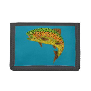 Aspen Leaf Rainbow Trout 1 Tri-fold Wallet