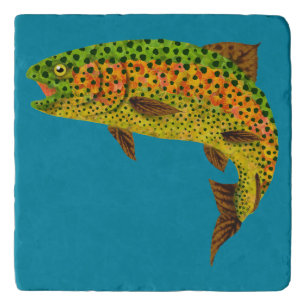 Aspen Leaf Rainbow Trout 1 Trivet