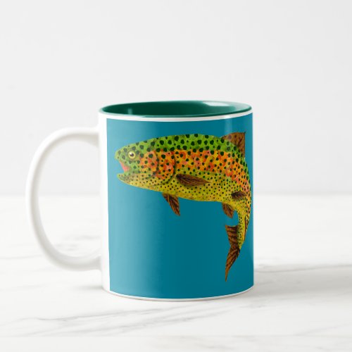 Aspen Leaf Rainbow Trout 1 Two_Tone Coffee Mug