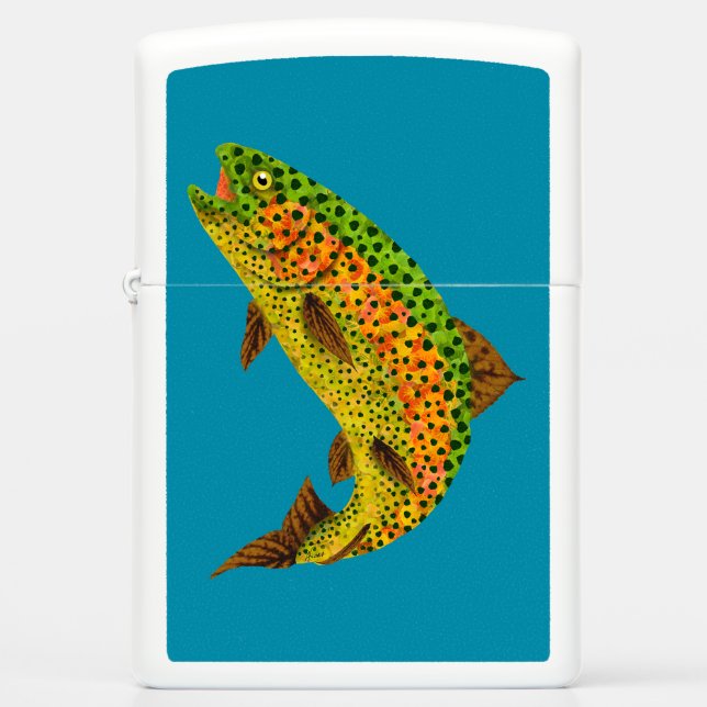 Aspen Leaf Rainbow Trout 1 Zippo Lighter (Front)