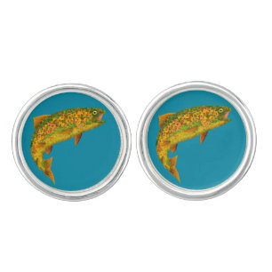 Aspen Leaf Rainbow Trout 2 Cufflinks