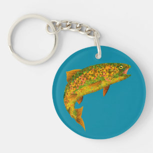 Aspen Leaf Rainbow Trout 2 Keychain