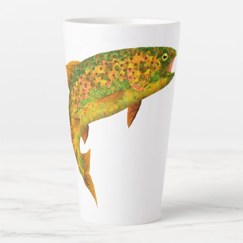 Aspen Leaf Rainbow Trout 2 Latte Mug