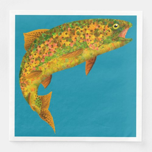 Aspen Leaf Rainbow Trout 2 Paper Dinner Napkins