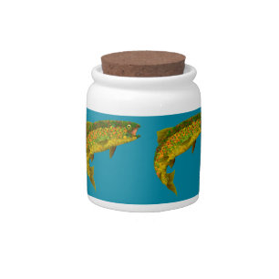 Aspen Leaf Rainbow Trout 3 Candy Jar