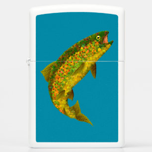 Aspen Leaf Rainbow Trout 3 Zippo Lighter