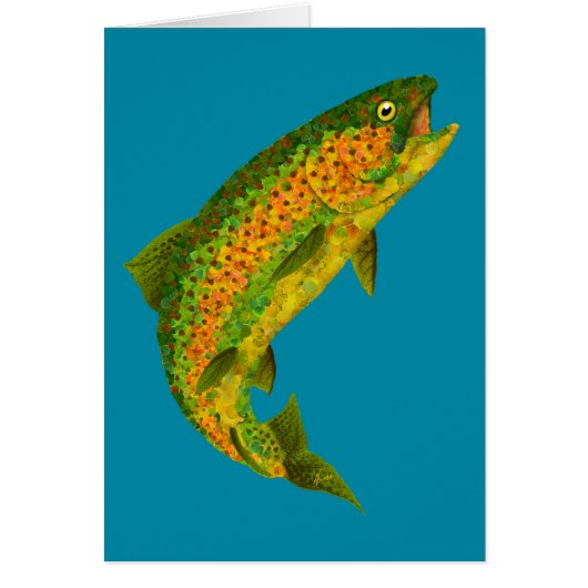 Aspen Leaf Rainbow Trout 4 Cards (Front)