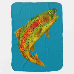 Aspen Leaf Rainbow Trout 5 Baby Blanket