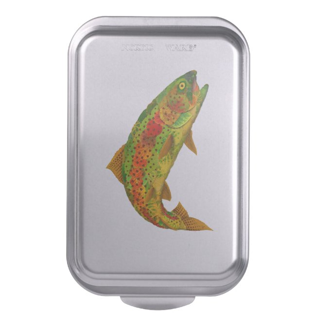 Aspen Leaf Rainbow Trout 5 Cake Pan (Front Vertical)