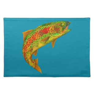 Aspen Leaf Rainbow Trout 5 Cloth Placemat