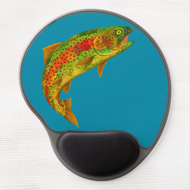 Aspen Leaf Rainbow Trout 5 Gel Mouse Pad (Front)