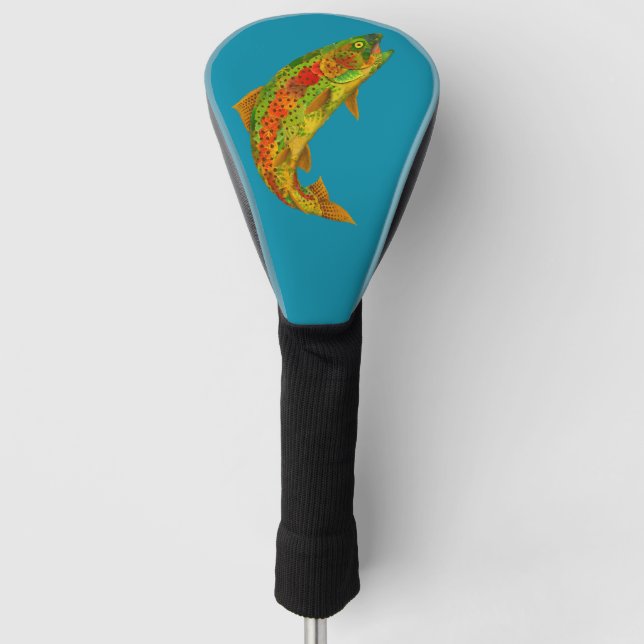 Aspen Leaf Rainbow Trout 5 Golf Head Cover (Front)