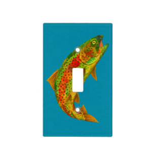 Aspen Leaf Rainbow Trout 5 Light Switch Cover