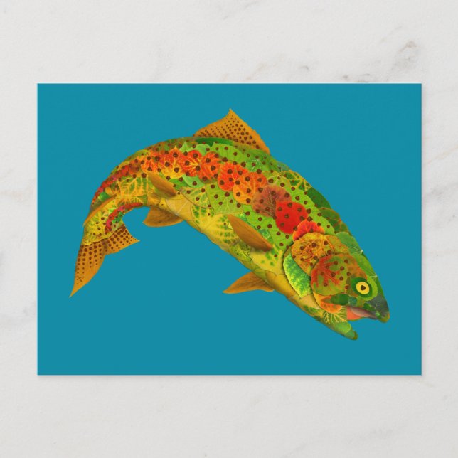 Aspen Leaf Rainbow Trout 5 Postcard (Front)