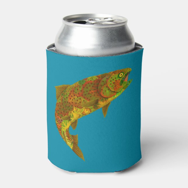 Aspen Leaf Rainbow Trout 6 Can Cooler (Can Front)