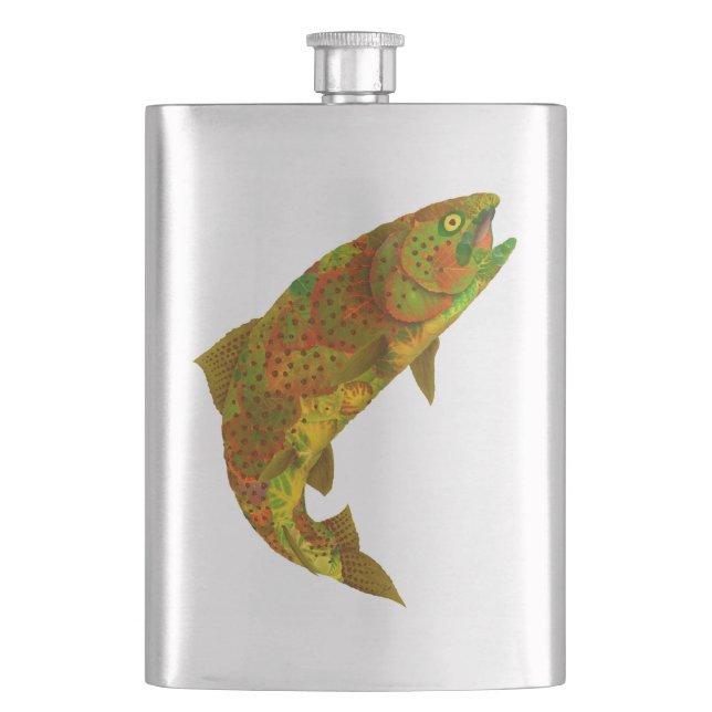 Aspen Leaf Rainbow Trout 6 Flask (Front)
