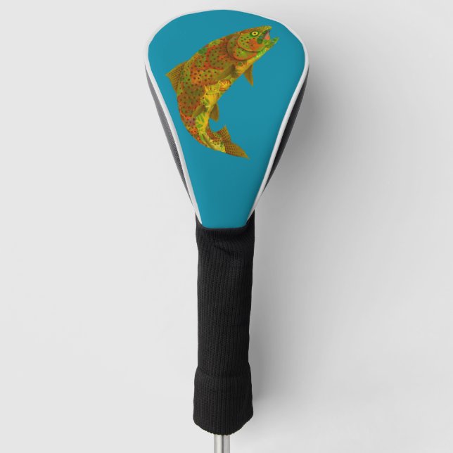 Aspen Leaf Rainbow Trout 6 Golf Head Cover (Front)