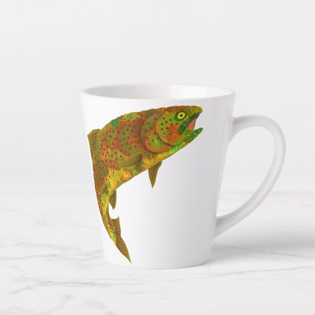 Aspen Leaf Rainbow Trout 6 Latte Mug (Right)