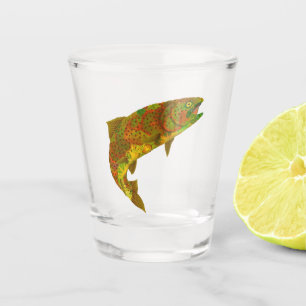 Aspen Leaf Rainbow Trout 6 Shot Glass