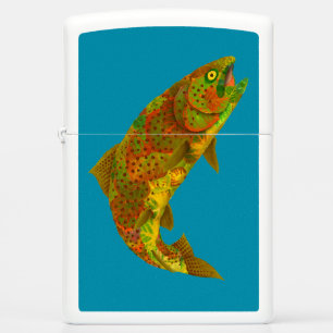 Aspen Leaf Rainbow Trout 6 Zippo Lighter